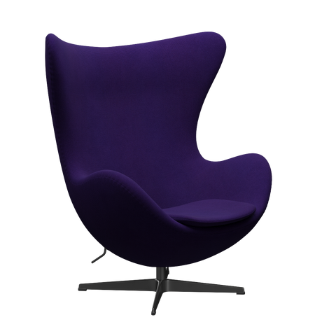 3316 Ægget loungestol, stel i sort af Arne Jacobsen - Hallingdal - 702 Purple - Jacobsen Plus