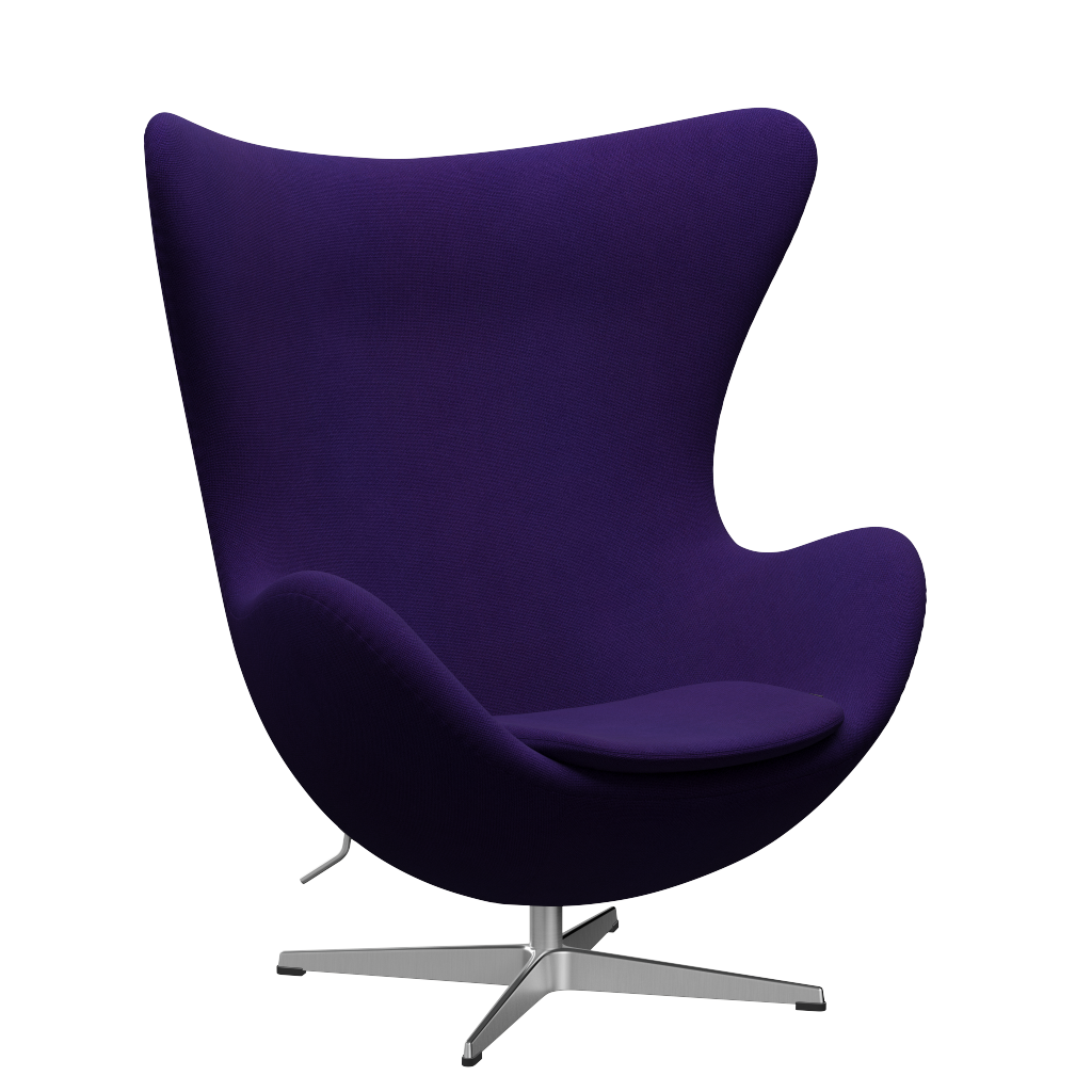 3316 Ægget loungestol, stel i børstet aluminium af Arne Jacobsen - Hallingdal - 702 Purple - Jacobsen Plus