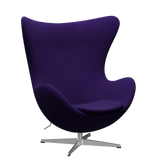 3316 Ægget loungestol, stel i børstet aluminium af Arne Jacobsen - Hallingdal - 702 Purple - Jacobsen Plus