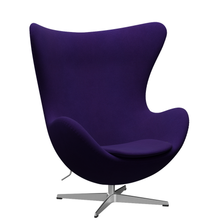3316 Ægget loungestol, stel i børstet aluminium af Arne Jacobsen - Hallingdal - 702 Purple - Jacobsen Plus