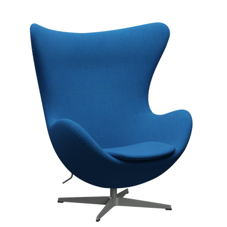 3316 Ægget loungestol, stel i silver grey af Arne Jacobsen - Hallingdal - 723 Light Blue - Jacobsen Plus