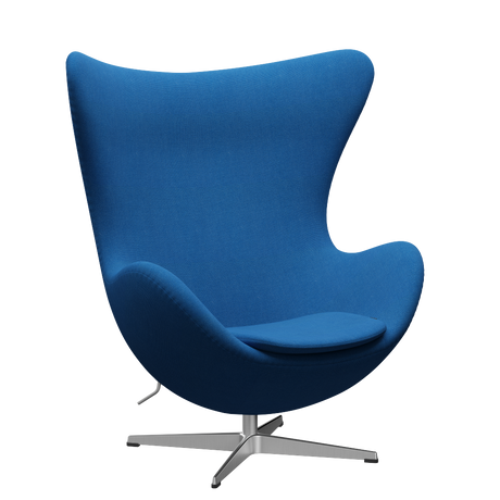 3316 Ægget loungestol, stel i børstet aluminium af Arne Jacobsen - Hallingdal - 723 Light Blue - Jacobsen Plus