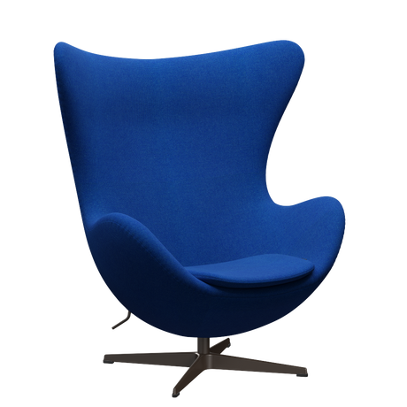3316 Ægget loungestol, stel i brown bronze af Arne Jacobsen - Hallingdal - 733 Coral Blue - Jacobsen Plus