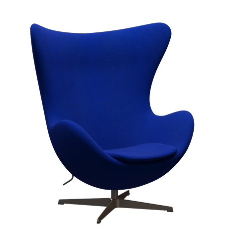 3316 Ægget loungestol, stel i brown bronze af Arne Jacobsen - Hallingdal - 750 Blue - Jacobsen Plus