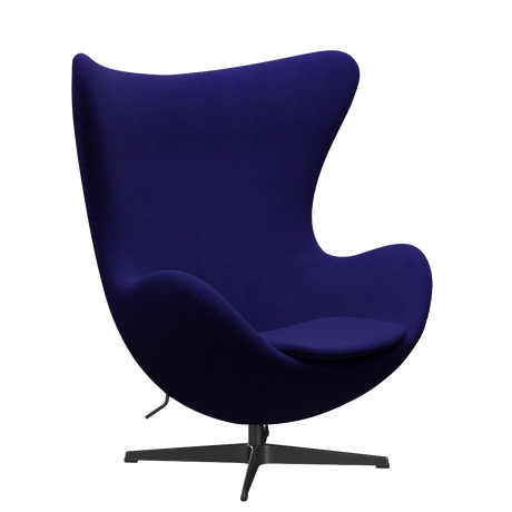 3316 Ægget loungestol, stel i sort af Arne Jacobsen - Hallingdal - 763 Dark Purple - Jacobsen Plus