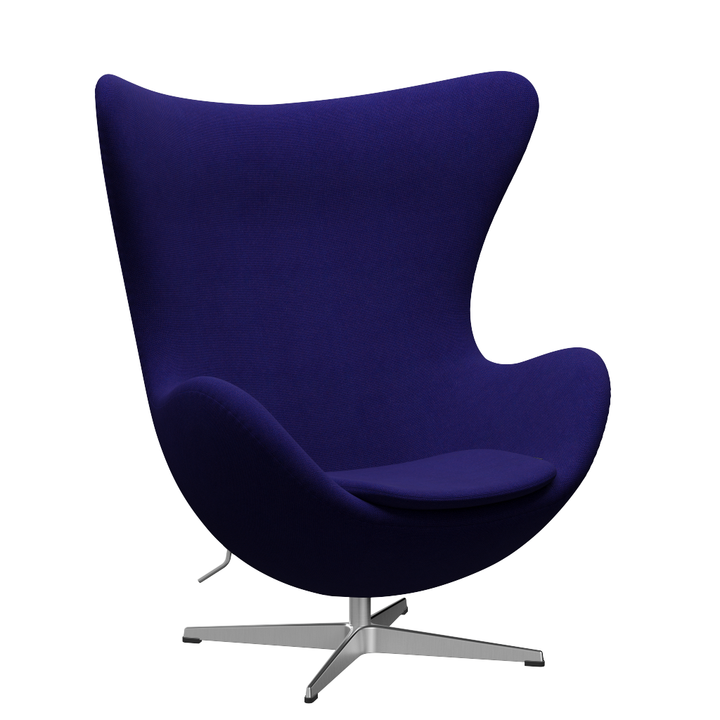 3316 Ægget loungestol, stel i børstet aluminium af Arne Jacobsen - Hallingdal - 763 Dark Purple - Jacobsen Plus