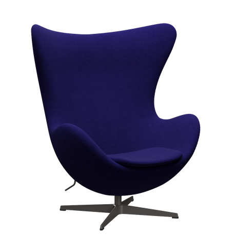 3316 Ægget loungestol, stel i warm graphite af Arne Jacobsen - Hallingdal - 763 Dark Purple - Jacobsen Plus