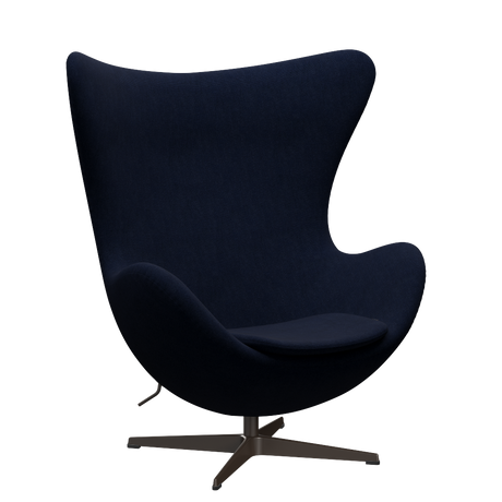 3316 Ægget loungestol, stel i brown bronze af Arne Jacobsen - Hallingdal - 764 Royal Blue - Jacobsen Plus
