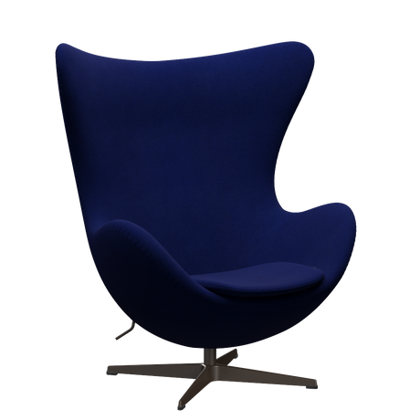 3316 Ægget loungestol, stel i brown bronze af Arne Jacobsen - Hallingdal - 773 Dark Blue - Jacobsen Plus