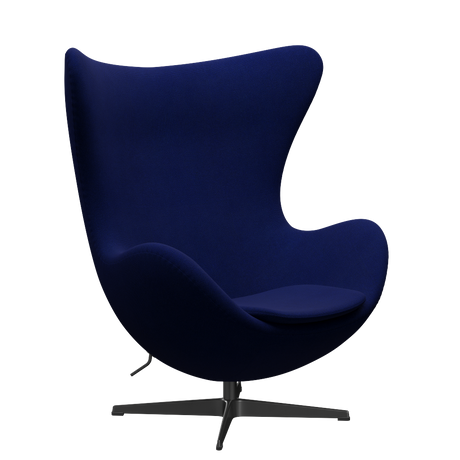 3316 Ægget loungestol, stel i sort af Arne Jacobsen - Hallingdal - 773 Dark Blue - Jacobsen Plus