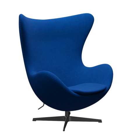 3316 Ægget loungestol, stel i sort af Arne Jacobsen - Hallingdal - 810 Blue/Light Turquise - Jacobsen Plus
