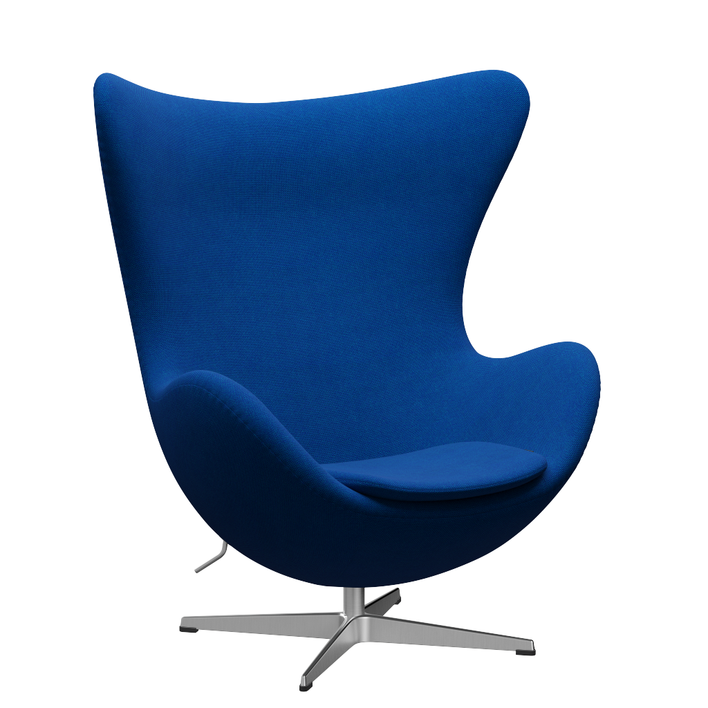 3316 Ægget loungestol, stel i børstet aluminium af Arne Jacobsen - Hallingdal - 810 Blue/Light Turquise - Jacobsen Plus