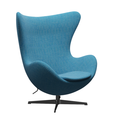 3316 Ægget loungestol, stel i sort af Arne Jacobsen - Hallingdal - 840 White/Turquise - Jacobsen Plus