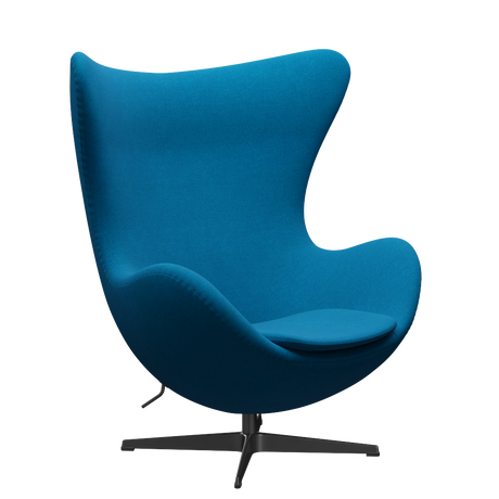 3316 Ægget loungestol, stel i sort af Arne Jacobsen - Hallingdal - 850 Turqoise - Jacobsen Plus