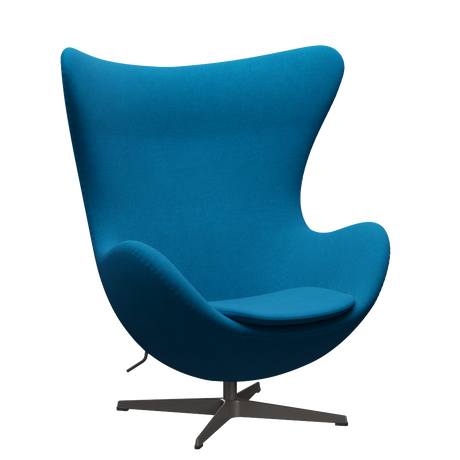 3316 Ægget loungestol, stel i warm graphite af Arne Jacobsen - Hallingdal - 850 Turqoise - Jacobsen Plus