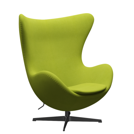 3316 Ægget loungestol, stel i sort af Arne Jacobsen - Hallingdal - 907 Lime - Jacobsen Plus