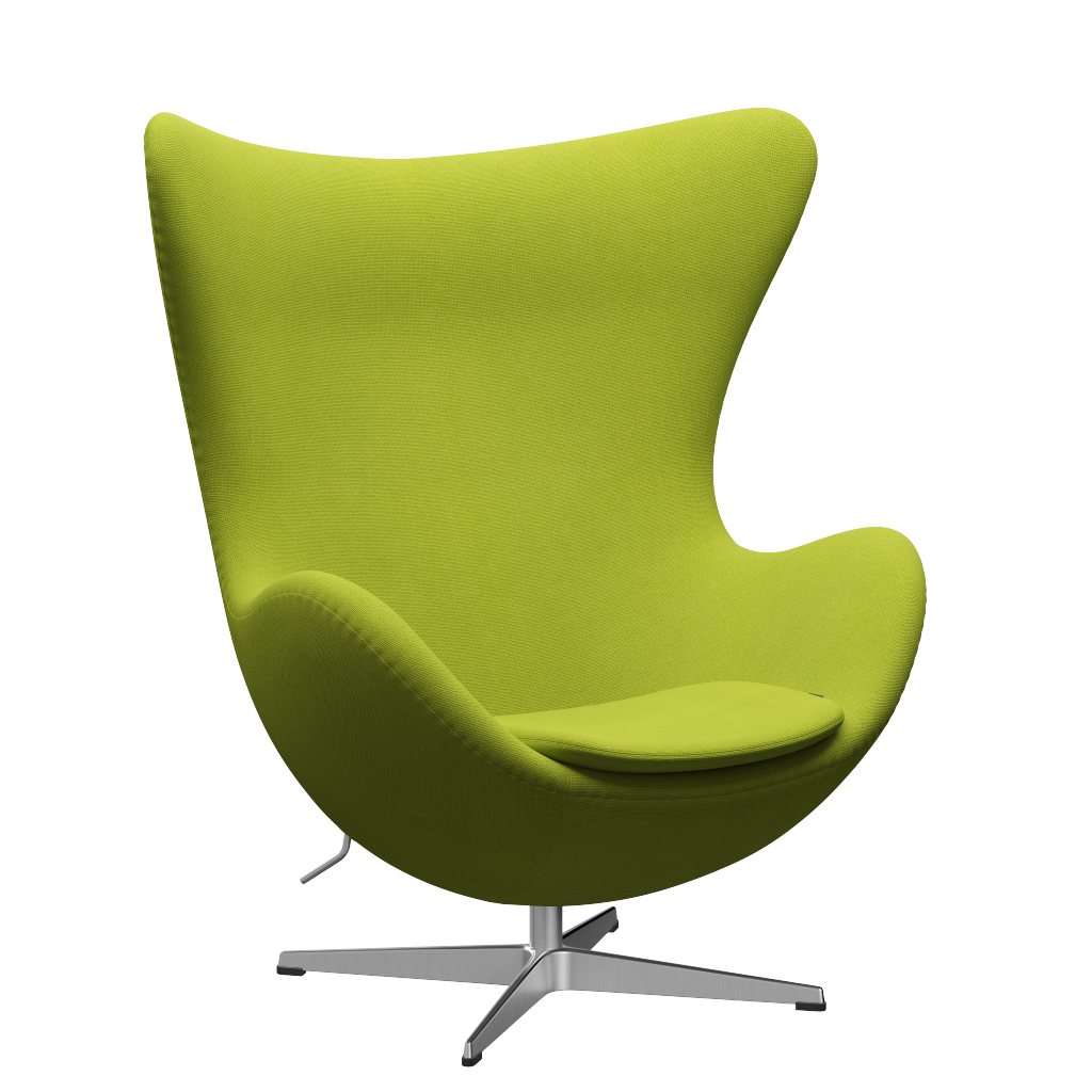 3316 Ægget loungestol, stel i børstet aluminium af Arne Jacobsen - Hallingdal - 907 Lime - Jacobsen Plus