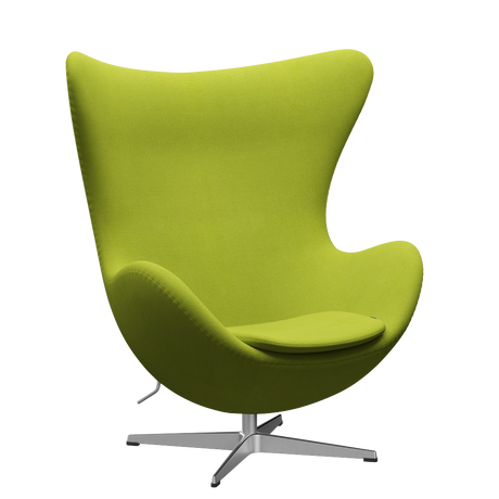3316 Ægget loungestol, stel i børstet aluminium af Arne Jacobsen - Hallingdal - 907 Lime - Jacobsen Plus