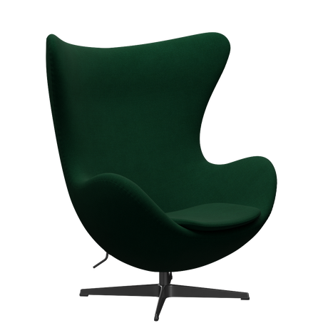 3316 Ægget loungestol, stel i sort af Arne Jacobsen - Hallingdal - 944 Glass Green - Jacobsen Plus