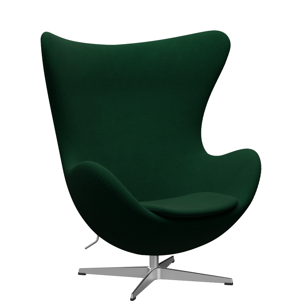 3316 Ægget loungestol, stel i børstet aluminium af Arne Jacobsen - Hallingdal - 944 Glass Green - Jacobsen Plus