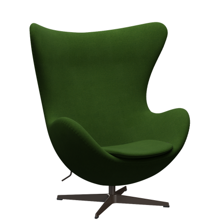 3316 Ægget loungestol, stel i brown bronze af Arne Jacobsen - Hallingdal - 960 Grass Green - Jacobsen Plus