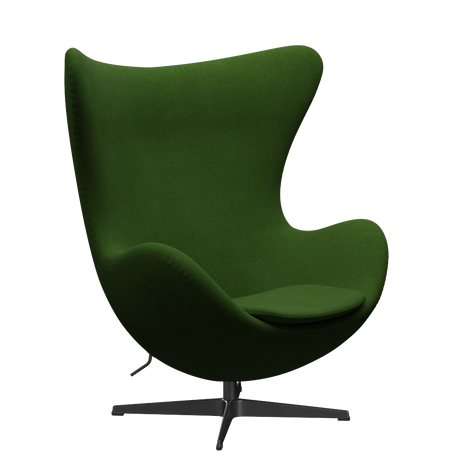 3316 Ægget loungestol, stel i sort af Arne Jacobsen - Hallingdal - 960 Grass Green - Jacobsen Plus