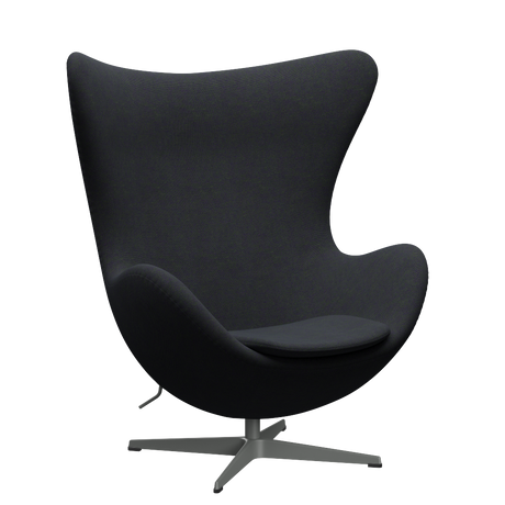 3316 Ægget loungestol, stel i silver grey af Arne Jacobsen - Hallingdal - 968 Purple/Green - Jacobsen Plus