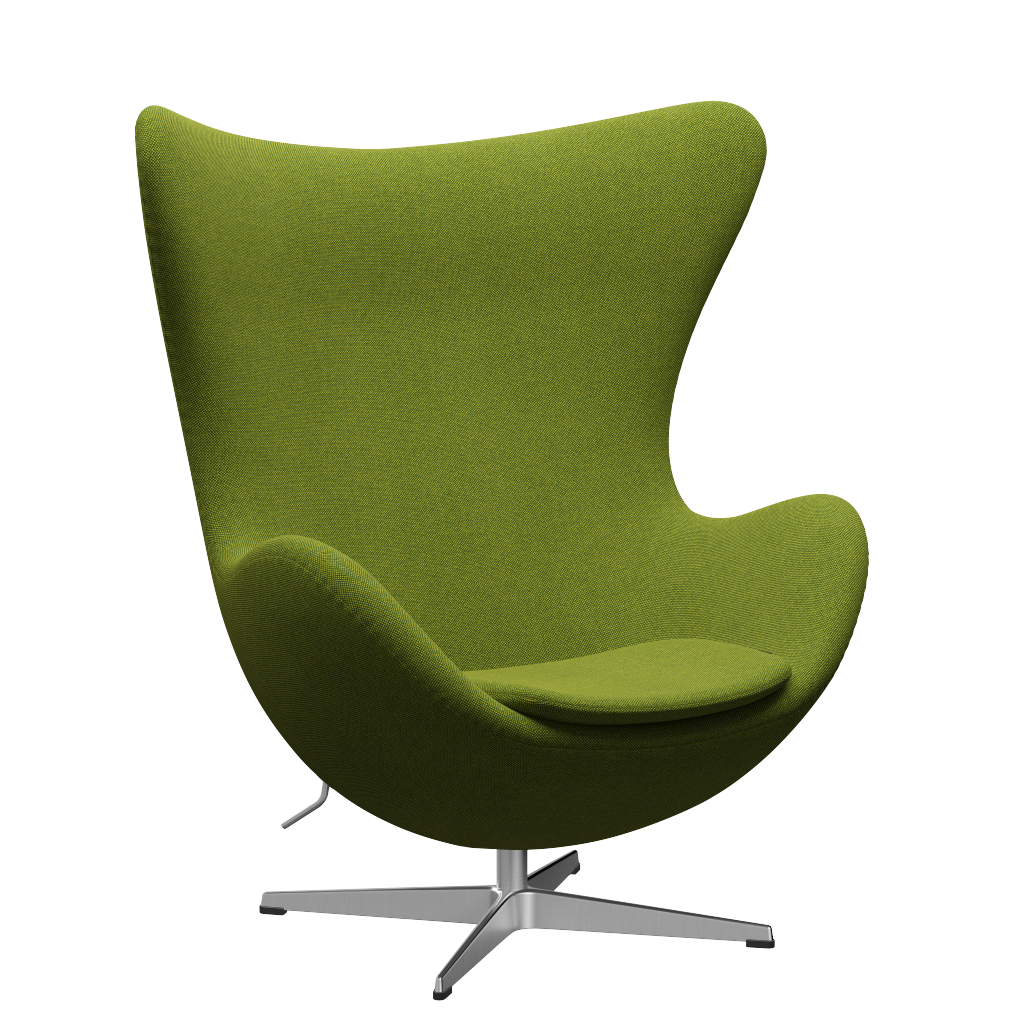 3316 Ægget loungestol, stel i børstet aluminium af Arne Jacobsen - Hallingdal - 980 Green - Jacobsen Plus