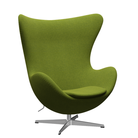 3316 Ægget loungestol, stel i børstet aluminium af Arne Jacobsen - Hallingdal - 980 Green - Jacobsen Plus