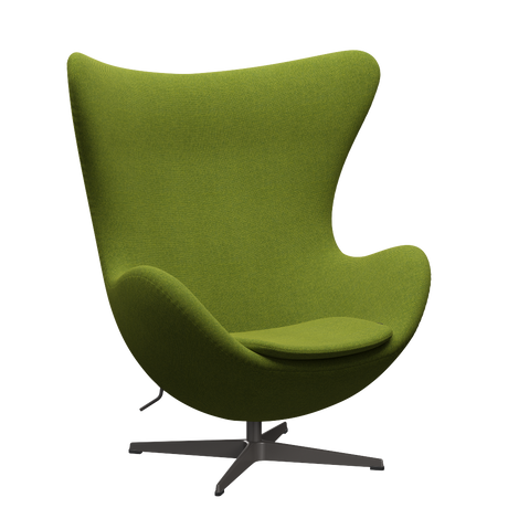 3316 Ægget loungestol, stel i warm graphite af Arne Jacobsen - Hallingdal - 980 Green - Jacobsen Plus