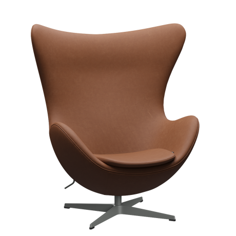 3316 Ægget loungestol, stel i silver grey af Arne Jacobsen - Haze læder - Walnut - Jacobsen Plus