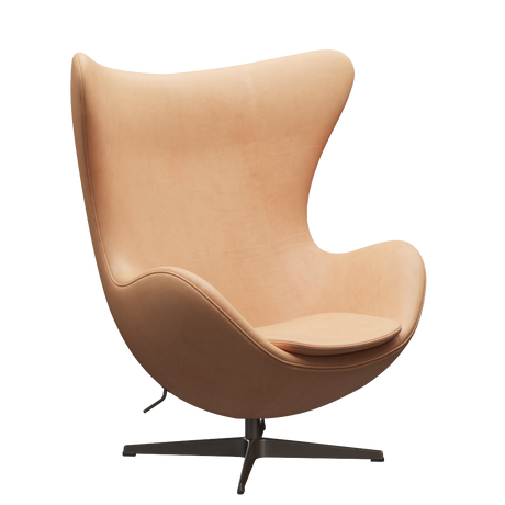 3316 Ægget loungestol, stel i brown bronze af Arne Jacobsen - Natural læder - Jacobsen Plus