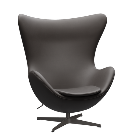 3316 Ægget loungestol, stel i warm graphite af Arne Jacobsen - Essential læder - Dark Brown - Jacobsen Plus