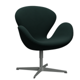 3320 Svanen loungestol, stel i silver grey af Arne Jacobsen - Christianshavn - 1161 Dark Green - Jacobsen Plus
