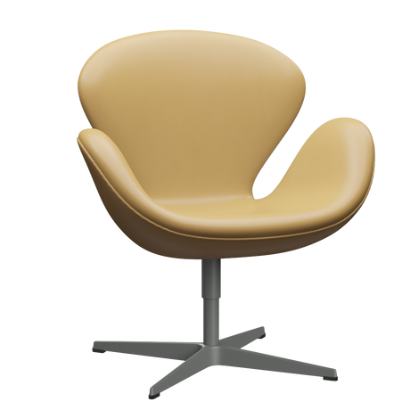3320 Svanen loungestol, stel i silver grey af Arne Jacobsen - Aura læder - Black Brown - Jacobsen Plus