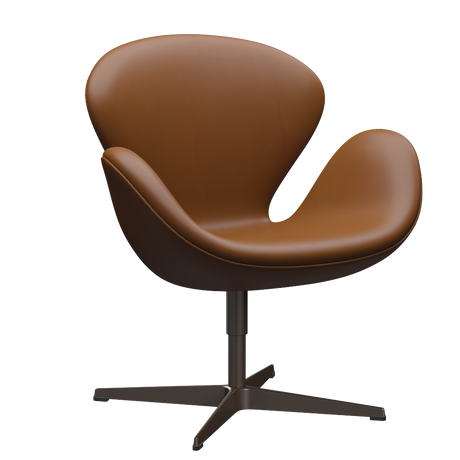 3320 Svanen loungestol, stel i brown bronze af Arne Jacobsen - Aura læder - Black Brown - Jacobsen Plus