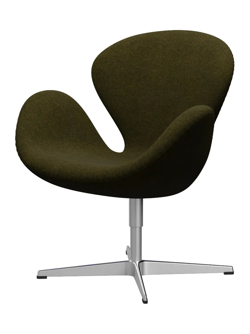 3320 Svanen i stof (prisgruppe 2) af Arne Jacobsen - 471 Mørk oliven / Divina Melange - Jacobsen Plus