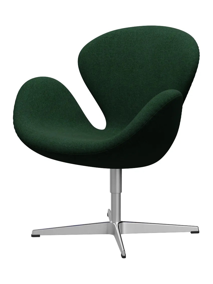3320 Svanen i stof (prisgruppe 2) af Arne Jacobsen - 967 Mørk Varm Grøn / Divina Melange - Jacobsen Plus