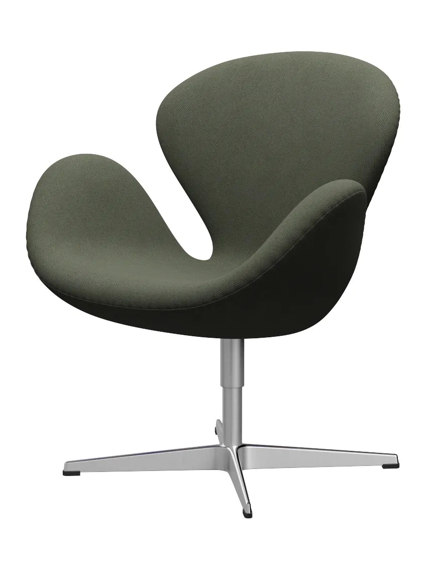 3320 Svanen i stof (prisgruppe 2) af Arne Jacobsen - 961 Olive Green/Mid Green / Fiord - Jacobsen Plus