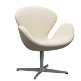 3320 Svanen loungestol, stel i silver grey af Arne Jacobsen - Hallingdal - 100 Off White - Jacobsen Plus