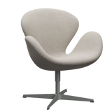 3320 Svanen loungestol, stel i silver grey af Arne Jacobsen - Hallingdal - 103 Light Grey - Jacobsen Plus