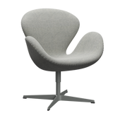 3320 Svanen loungestol, stel i silver grey af Arne Jacobsen - Hallingdal - 110 White/Grey - Jacobsen Plus