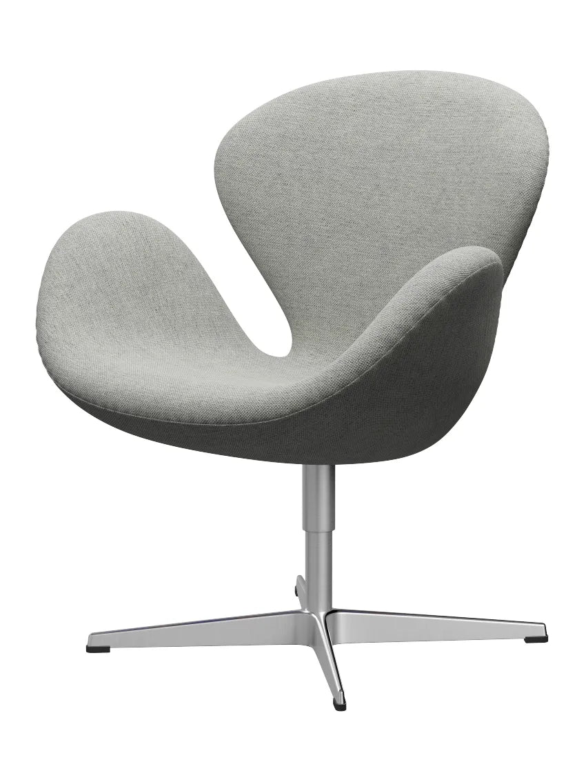3320 Svanen i stof (prisgruppe 2) af Arne Jacobsen - 110 Hvid/grå / Hallingdal - Jacobsen Plus