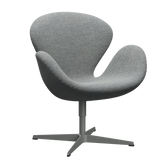 3320 Svanen loungestol, stel i silver grey af Arne Jacobsen - Hallingdal - 116 White Grey - Jacobsen Plus