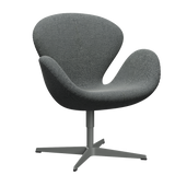 3320 Svanen loungestol, stel i silver grey af Arne Jacobsen - Hallingdal - 126 White/Brown - Jacobsen Plus