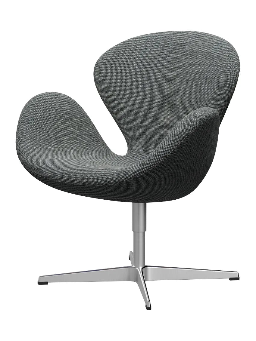 3320 Svanen i stof (prisgruppe 2) af Arne Jacobsen - 126 White/Brown / Hallingdal - Jacobsen Plus