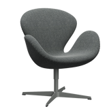 3320 Svanen loungestol, stel i silver grey af Arne Jacobsen - Hallingdal - 166 White Black - Jacobsen Plus