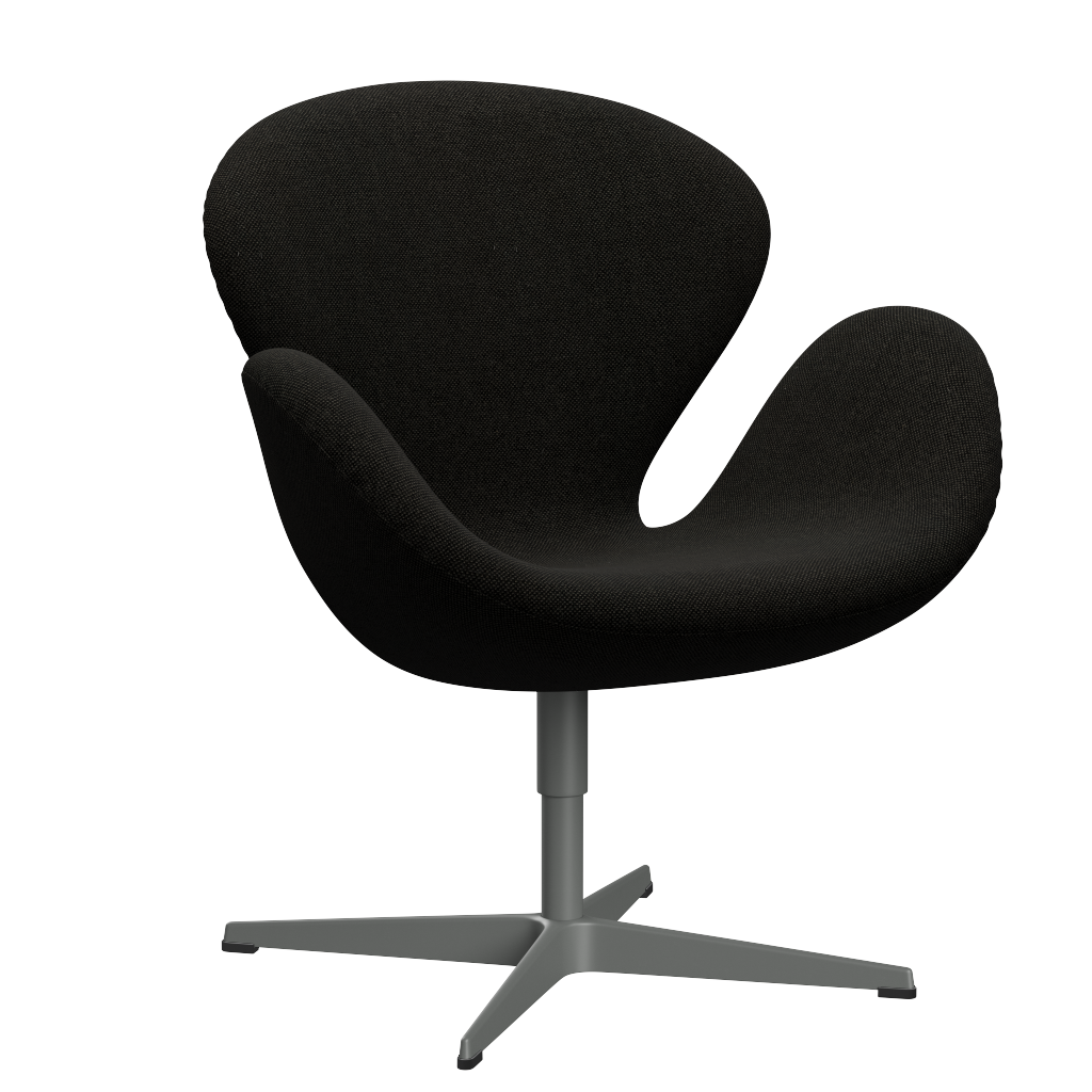 3320 Svanen loungestol, stel i silver grey af Arne Jacobsen - Hallingdal - 173 Black/Grey - Jacobsen Plus