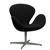 3320 Svanen loungestol, stel i silver grey af Arne Jacobsen - Hallingdal - 180 Charcoal - Jacobsen Plus