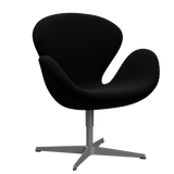 3320 Svanen loungestol, stel i silver grey af Arne Jacobsen - Hallingdal - 190 Black - Jacobsen Plus
